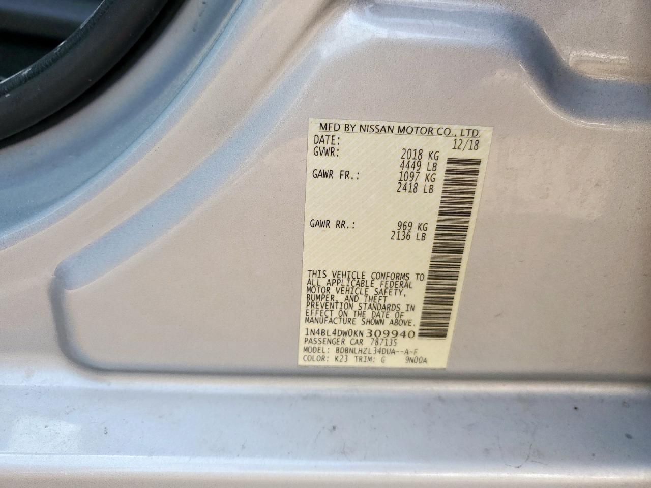 Nissan Altima Sv Image 9