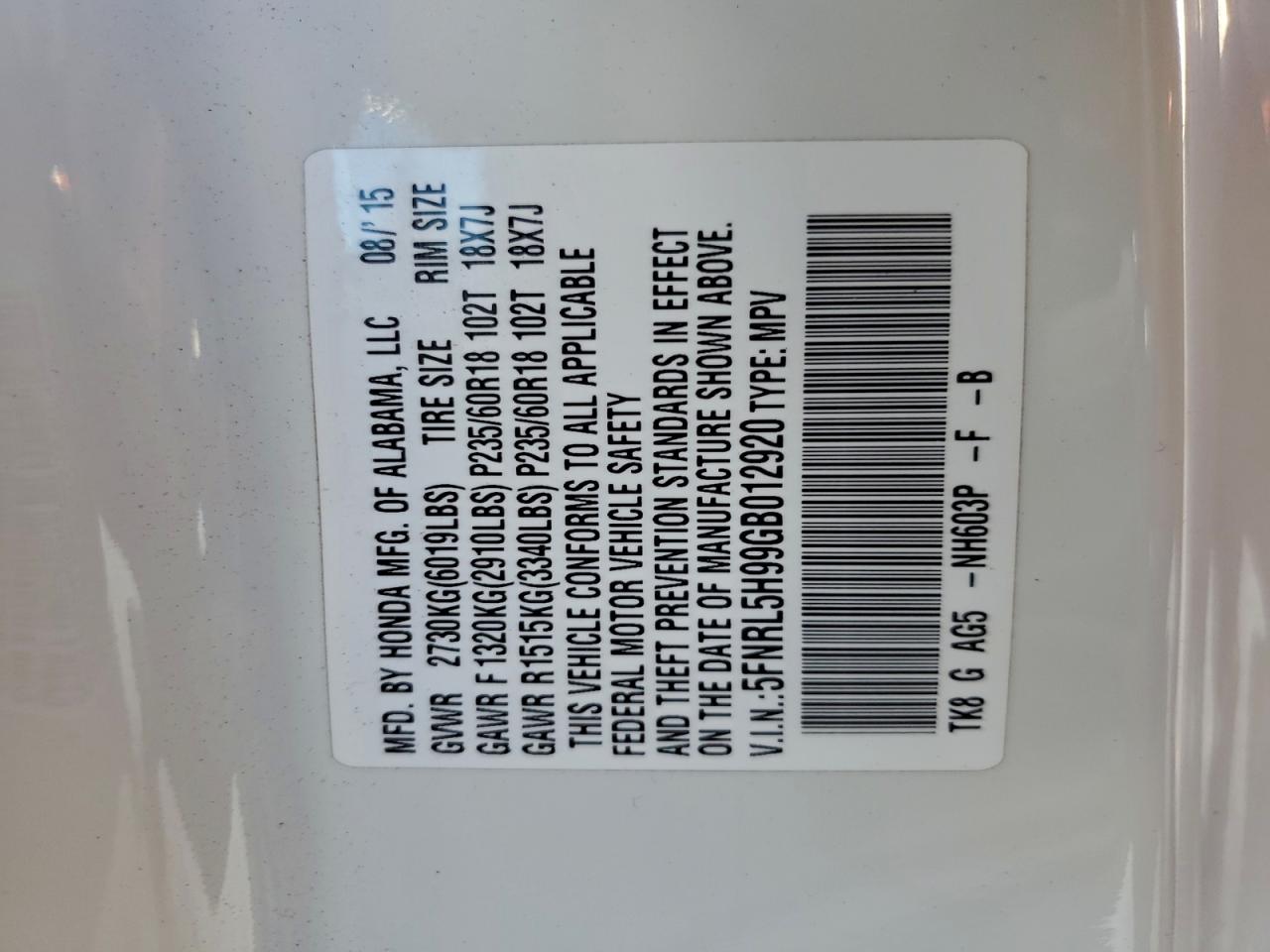 Honda Odyssey Touring Image 5